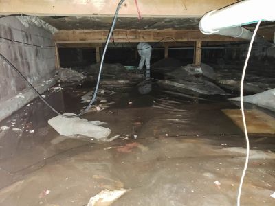 Flooded Interior Before Restoration